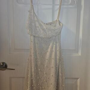 Oh Polly pearl embellished cowl neck mini dress ✨